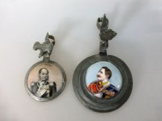 2 Zinndeckel Kaiser Wilhelm