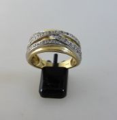 Damenring GG 585 mit Diamantschiene