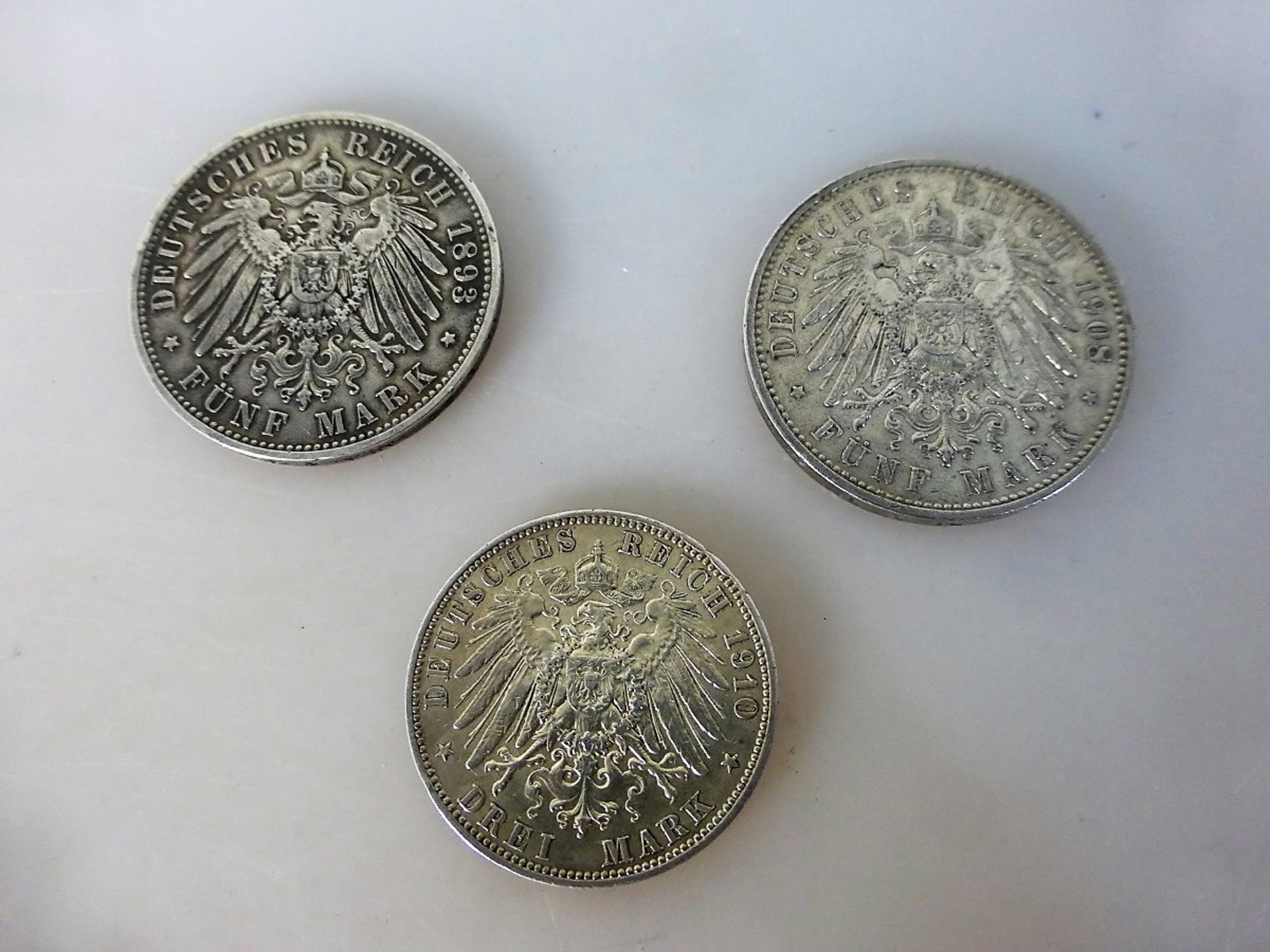 Kaiserreich - Sachsen 3 Silbermünzen - Bild 2 aus 2