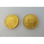 2x 20 Lei / Rumänien 1944 / Gold 900