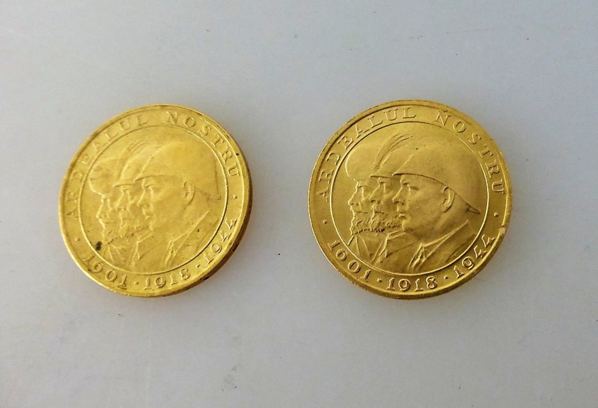 2x 20 Lei / Rumänien 1944 / Gold 900