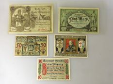 5 Banknoten / Notgeld