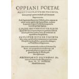 Oppianus Alieuticon, sive de piscibus. Libri quinqu(e). Straßburg, J. Cammerlander 1534. Seltene