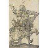 Albrecht Dürer Tanzendes Bauernpaar. Radierung. 1514. In der Platte monogrammiert und datiert. Auf