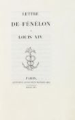François Fénelon - Lettre de Fénélon a Louis XIV. Paris, A. A. Renouard 1825. -