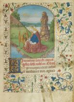 Lateinisches Stundenbuch zum Gebrauch von Langres - Manuskript auf Pergament.