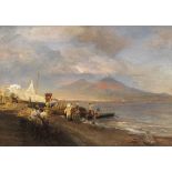 Oswald Achenbach - Die Bucht von Neapel mit Blick auf den Vesuv - Öl auf Leinwand - 1881