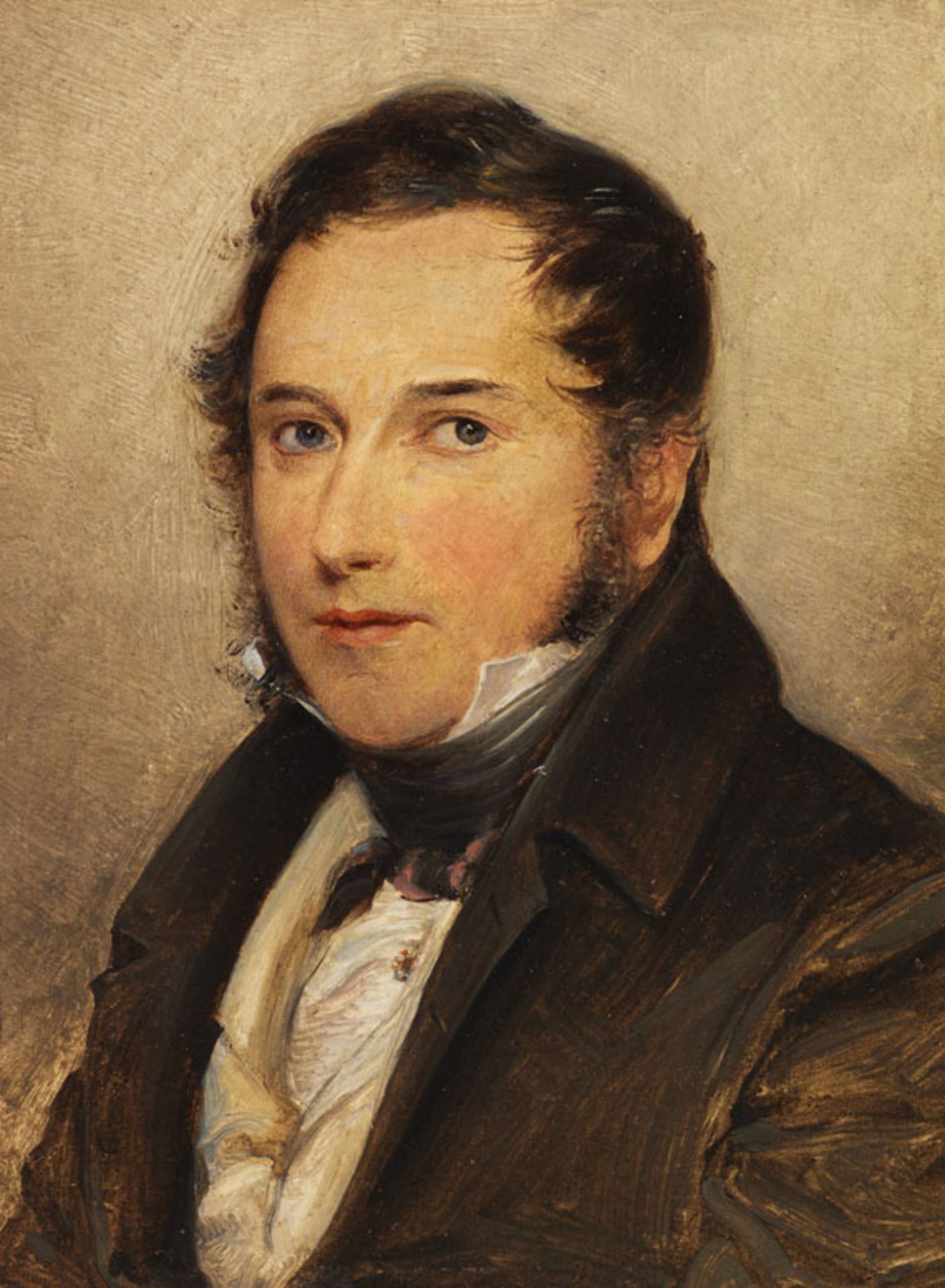 August Grahl - Portrait eines Herrn ”Muller, Schwiegersohn von Wilki” - Öl - 1831