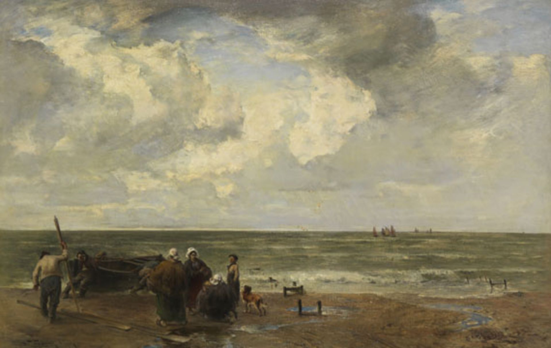 Joseph Wopfner - An der Nordseeküste - Öl auf Holz - 1906