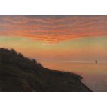 Albert Edvard Wang - Abendstimmung an der dänischen Küste - Öl auf Leinwand - 1920