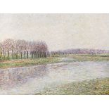 Paul Baum - Flusslandschaft mit Weiden - Öl auf Leinwand - 1896