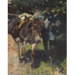 Heinrich von Zügel - Esel mit Treiber - Öl auf Leinwand - 1925