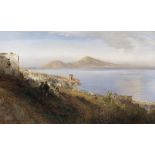 Oswald Achenbach - Malerin mit Blick auf Capri - Öl auf Leinwand - 1880