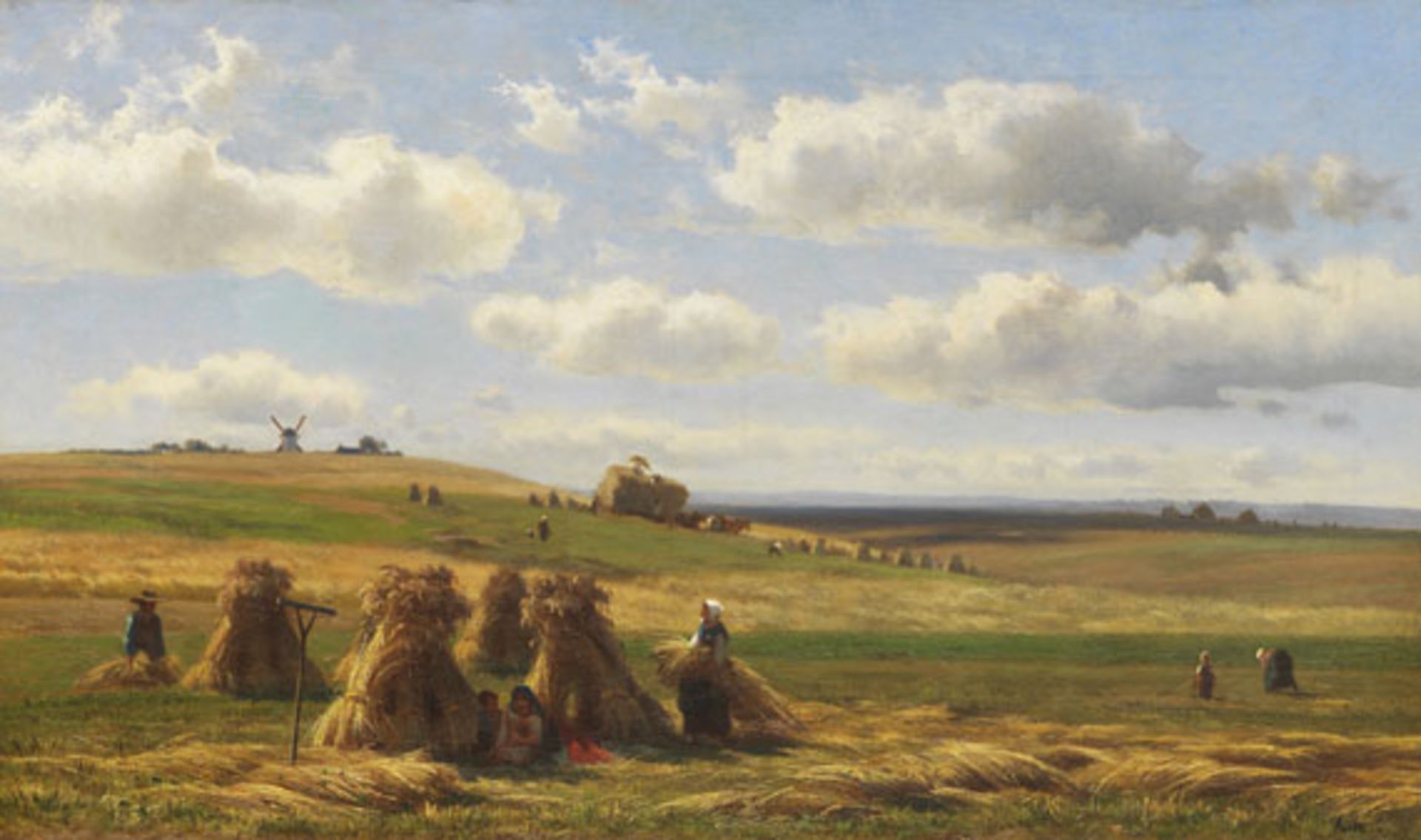 Adolf Heinrich Lier - Kornernte - Öl auf Leinwand - 1863