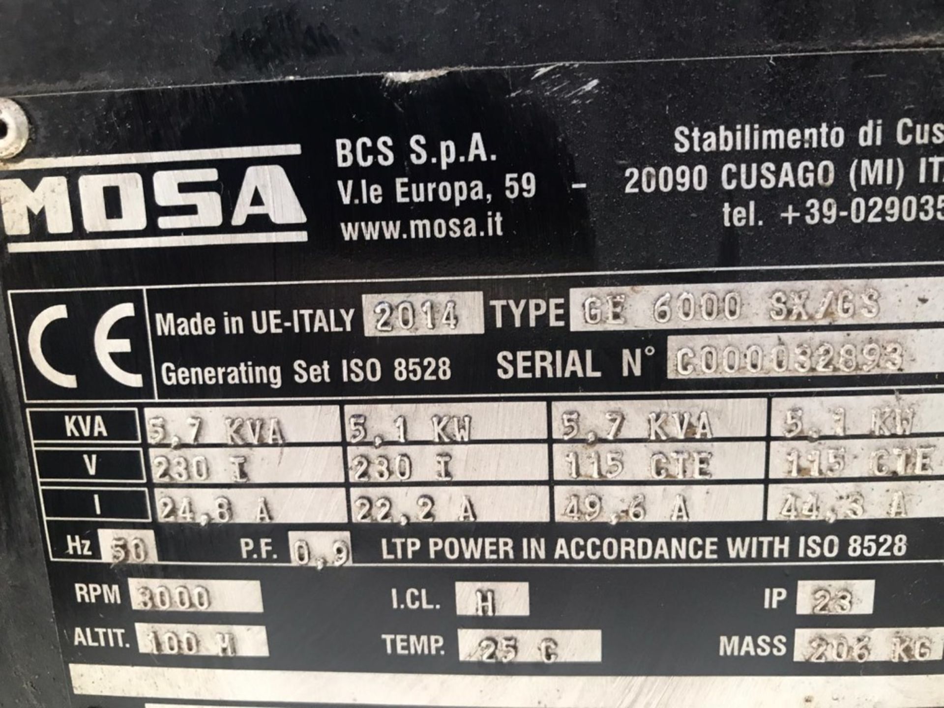 2014 Mosa diesel silanced Generator - Image 6 of 6