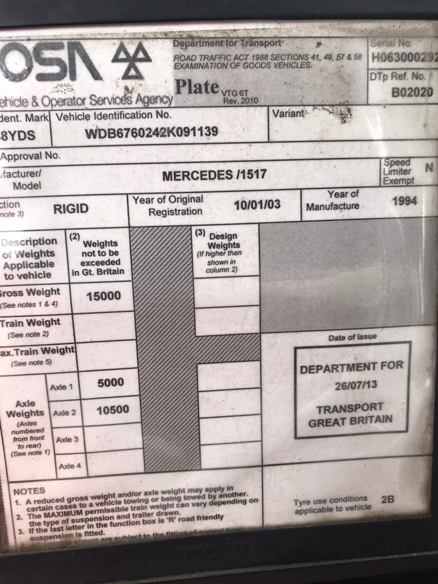 1997 p reg mercedes 1517 road sweeper - Image 11 of 12