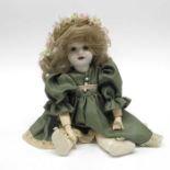 Johann Walther & Sohn bisque headed doll, fixed br