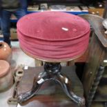 A Victorian adjustable upholstered piano stool