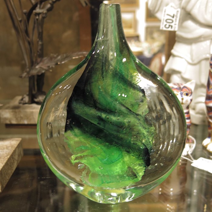 Michael Harris Isle of Wight glass fish head vase, an Isle of Wight lustre vase - Image 2 of 2