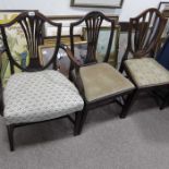 Three George III Hepplewhite style mahogany chairs