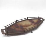 A Germonde French reverse painted glass tray, loz