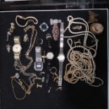 A selection of jewellery and watches