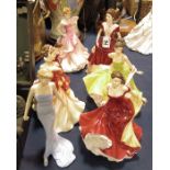 Six Royal Doulton figures, Pretty Ladies, to inclu