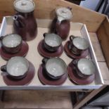 Geoffrey Whiting studio pottery part coffee set an