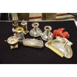 A collection of silver and plated ware, including