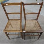 A pair of Victorian cane seated bedroom chairs