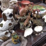 Ceramics and ornaments, including resin figure of