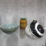 A Poole Studio ware, to include a pebble shaped va