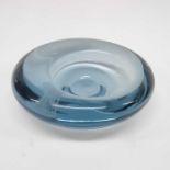 Per Lutken for Holmegaard, blue glass pebble dish,