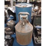 An Esso Blue Paraffin can, cylindrical form with ta