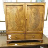 A walnut and figured mahogany apprentice chest, fi