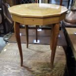 An Edwardian Dodecagon shaped marquetry inlaid musical side table