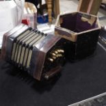 A twenty-one button accordion, in partial case
