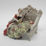 19th Century Continental figure group, seated lady