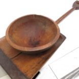 A 19th Century wooden grain shovel with iron work edge