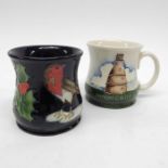 Sally Tuffin for Moorcroft, a Robin and Holly mug,