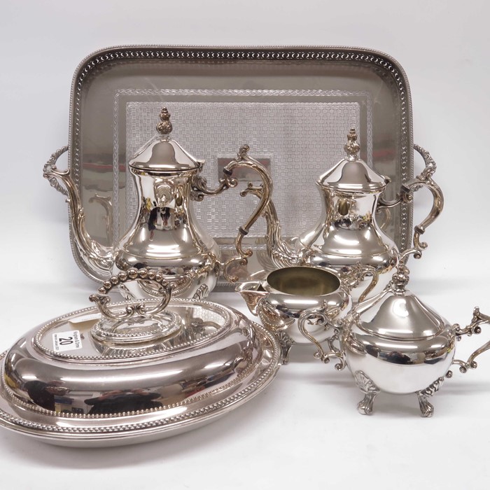 F B Rogers, a four piece silver plated tea set, ba - Image 3 of 3