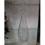 A Thomas Webb cut glass decanter and stopper.