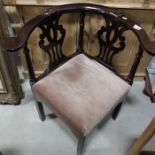 A mahogany corner chair