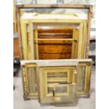 Seven gilt frames, largest interior 77cm x 51cm (7