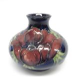 William Moorcroft, anemone on blue vase, squat bal