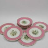 A 19th Century part dessert service, painted with