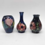 A Moorcroft magnolia pattern vase, elongated ovoid