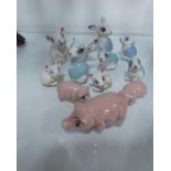 Wade Happy Family sets, Mice, Rabbits (x2) and pig