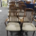 A set of eight Danish teak Preben Schou dining chairs