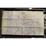 A selection of Soviet era military maps on fabric,